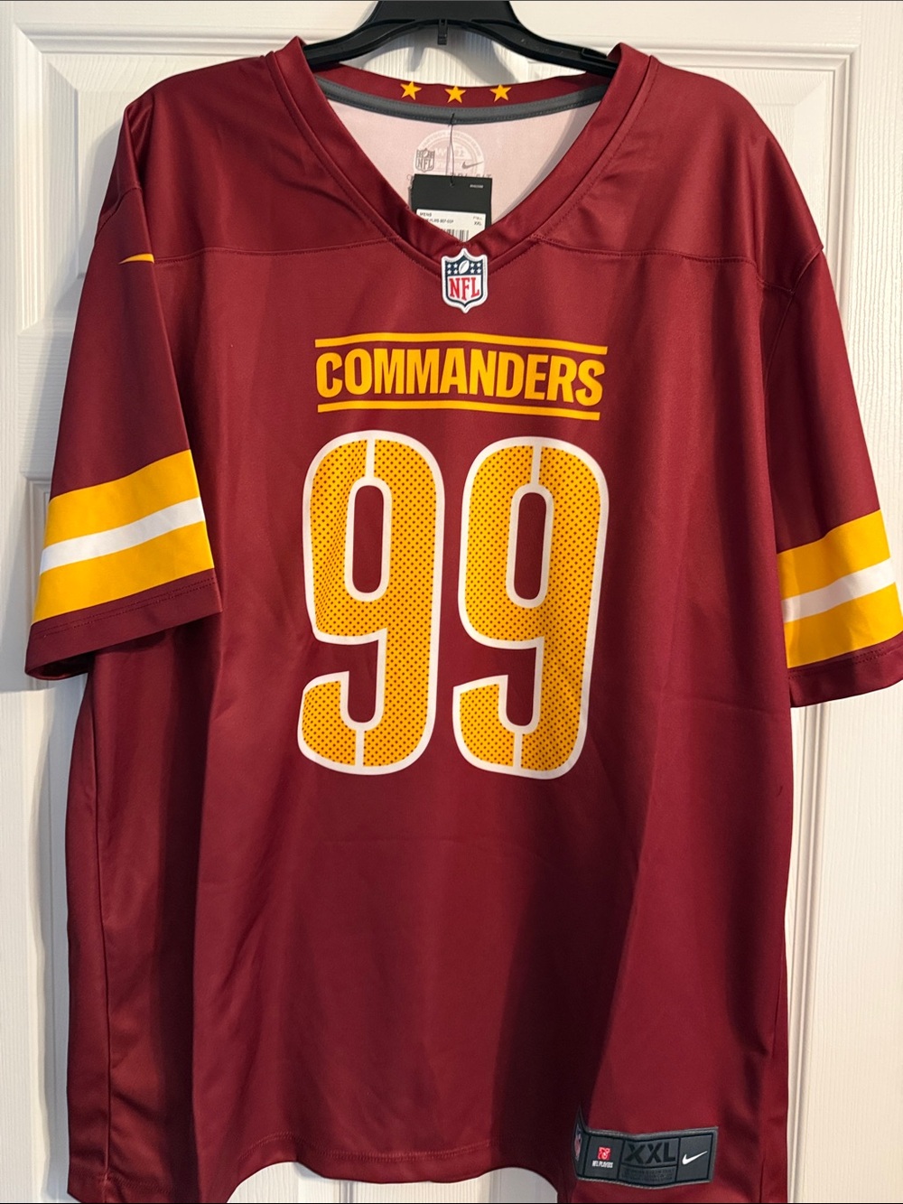 NFL Washington Commanders Burgundy and Gold #99 Football Jersey